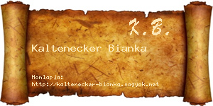 Kaltenecker Bianka névjegykártya